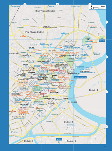 ベトナム南部地図／ホーチミン市広域・中心・2区・7区・主要工業団地・南部タウンページ