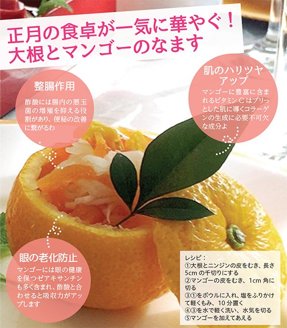 マダムキョーコの健康食材で美しく／(5)正月の食卓が一気に華やぐ！ 大根とマンゴーのなます