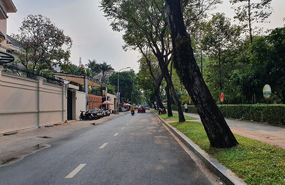 【ホーチミン市・気になる街角あの通りてくてく近辺調査隊】<br>樹木の多い高級住宅街<br> トゥースオン（Tu Xuong）通り